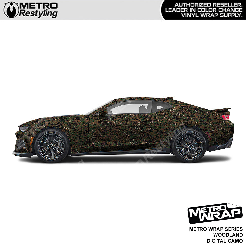 Metro Wrap Digital Woodland Camouflage Car Wrap