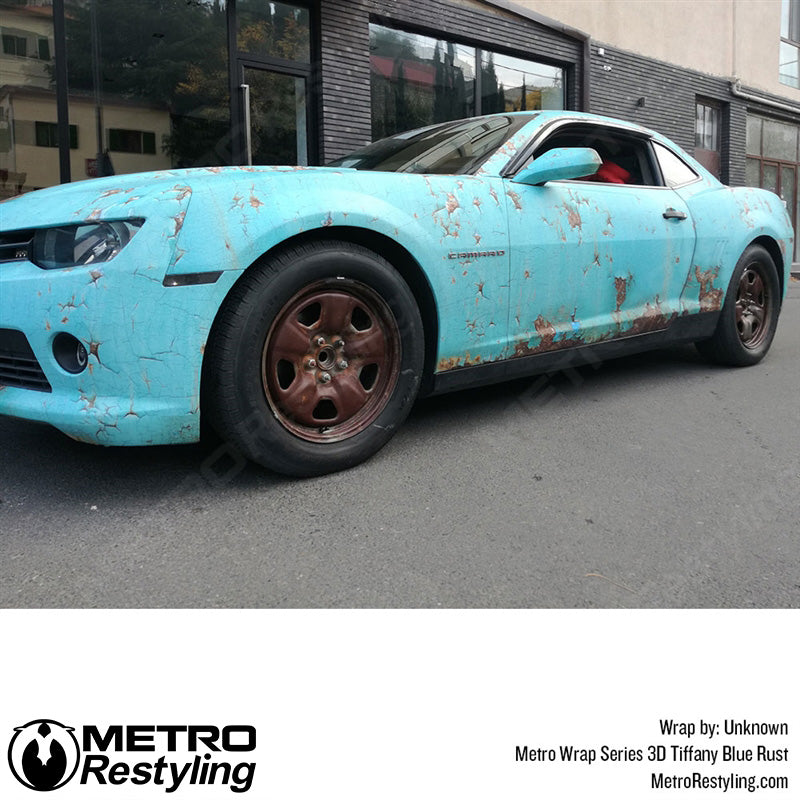 Rust Coloured Mini Metro 3D Tiffany Blue Rust - Metro Wrap | Metro Restyling