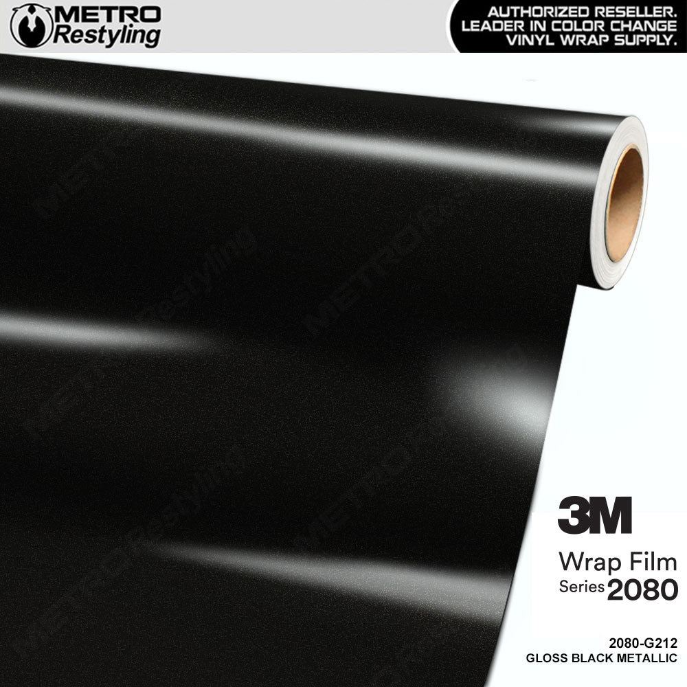 3M 2080 Gloss Black Metallic Vinyl Wrap