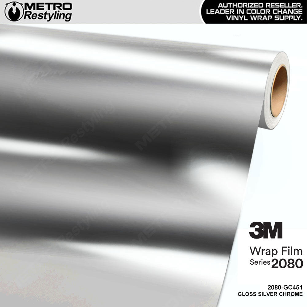 3M 2080 Gloss Silver Chrome Vinyl Wrap