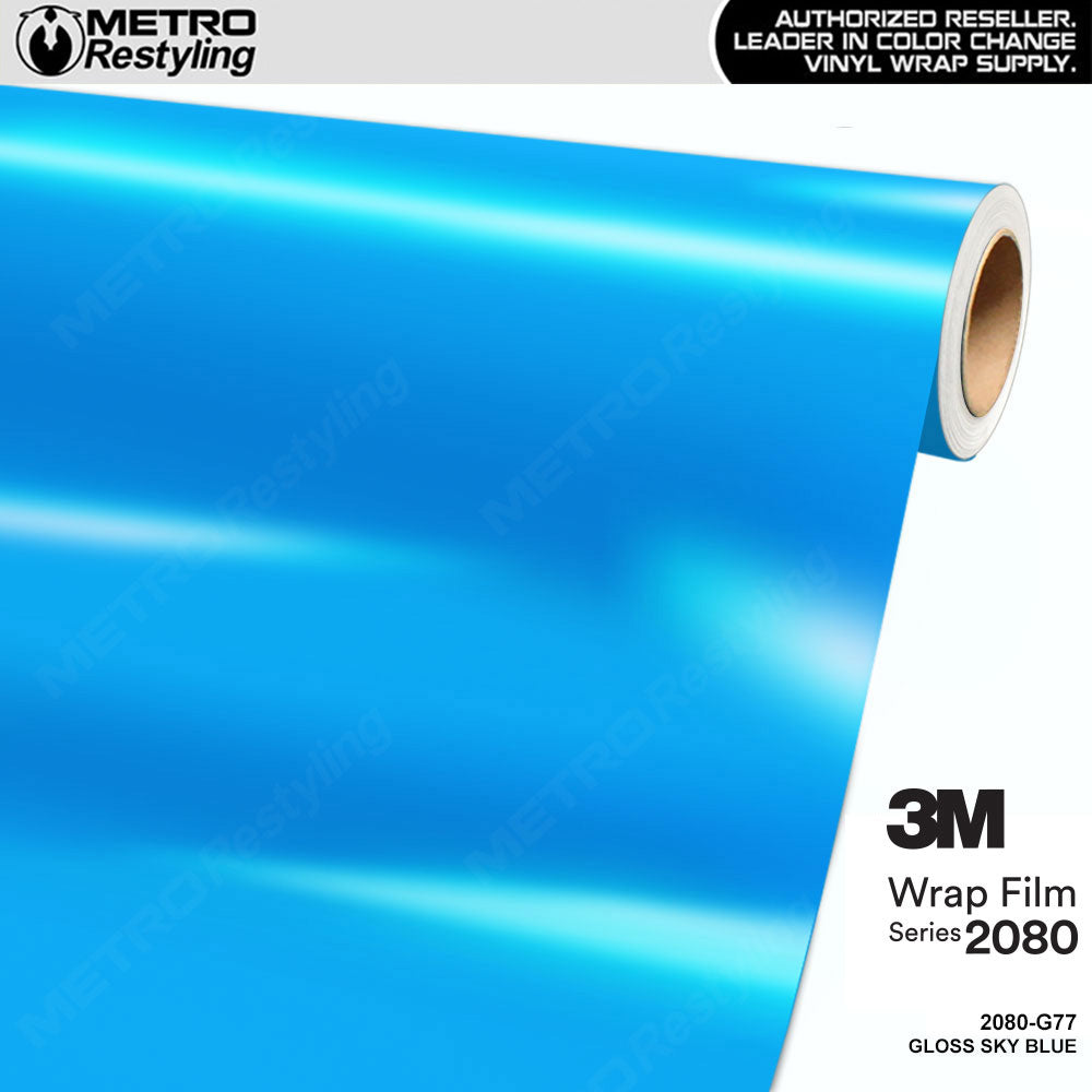 3M 2080 Gloss Sky Blue Vinyl Wrap