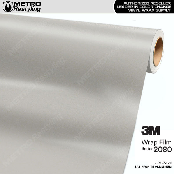3M 2080 Satin White Aluminum Vinyl Wrap | S120