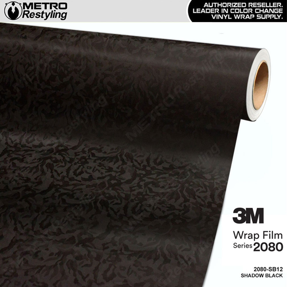 3M 2080 Shadow Black Textured Vinyl Wrap