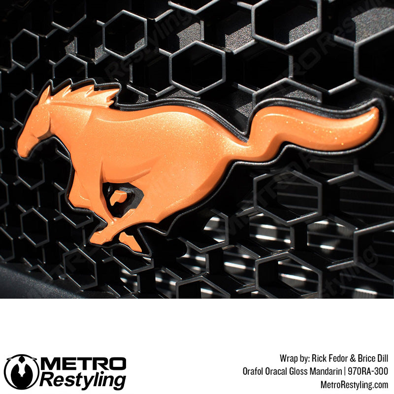 Orange Ferrari Logo Vinyl Wrap