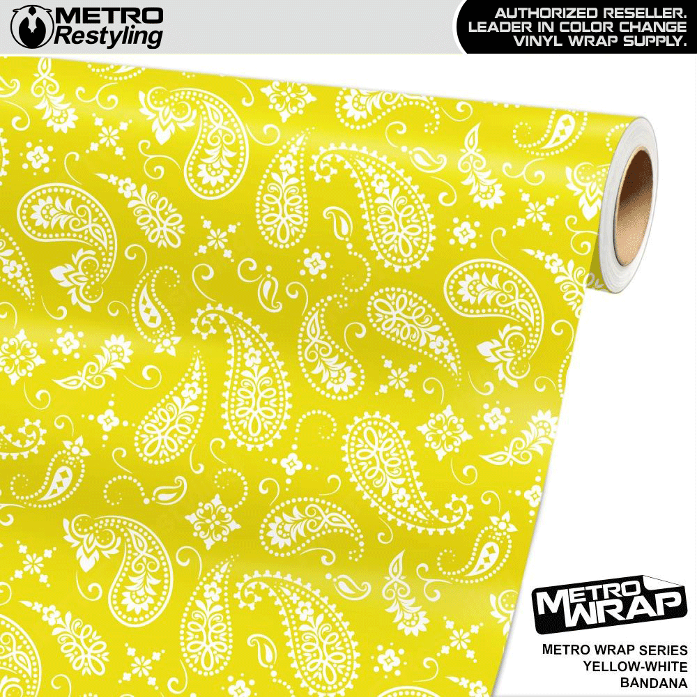 bandana yellow white vinyl wrap film