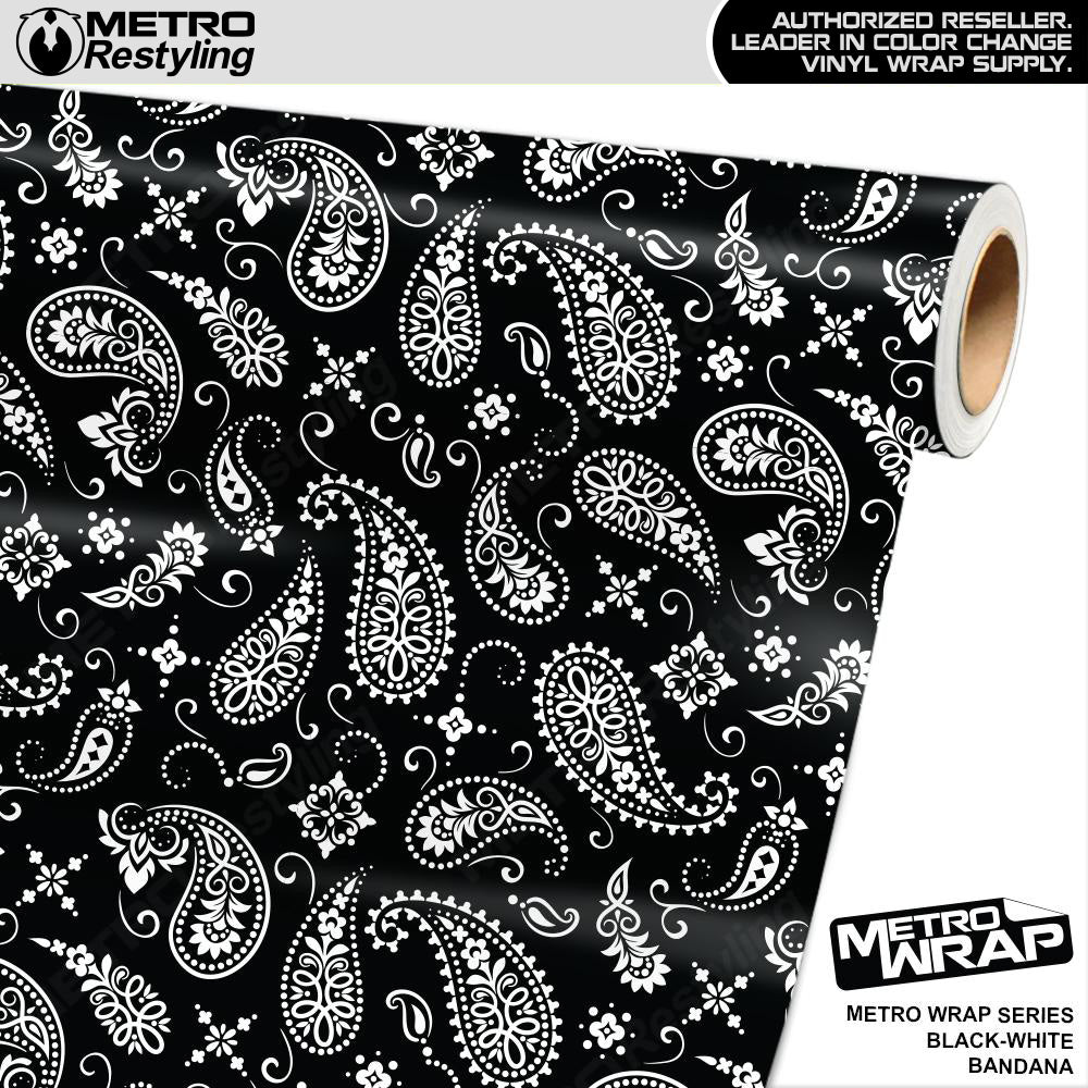 Metro Wrap Bandana Black White Vinyl Film