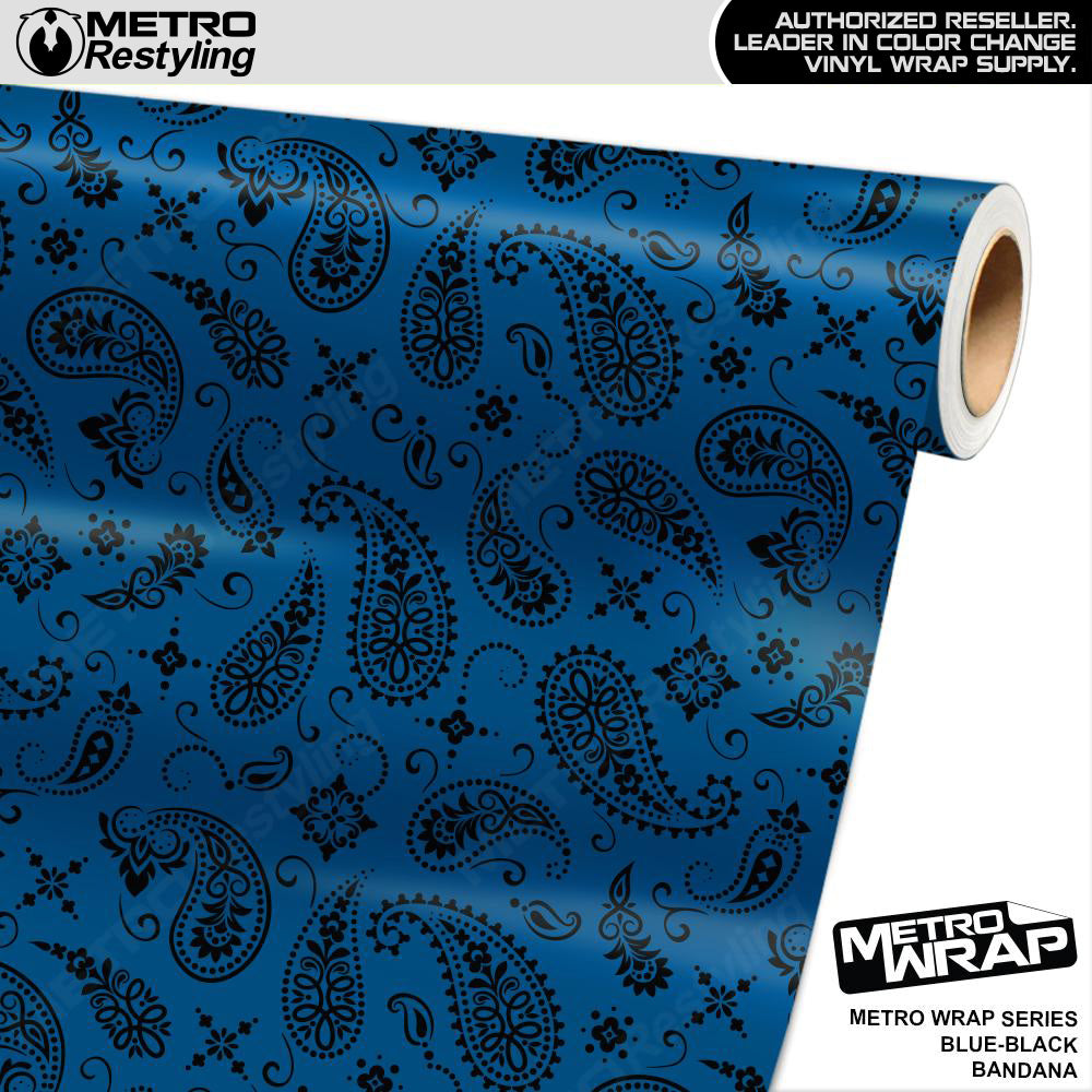 Metro Wrap Bandana Blue Black Vinyl Film