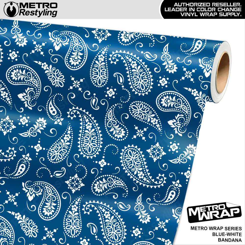 Metro Wrap Bandana Blue White Vinyl Film