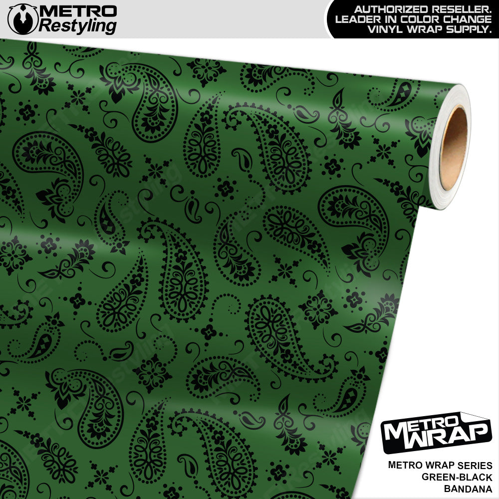 Metro Wrap Bandana Green Black Vinyl Film