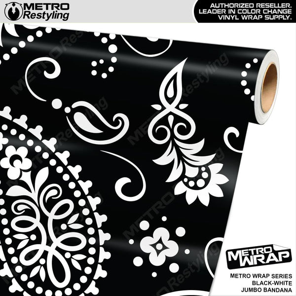 Jumbo Bandana Black White - Metro Wrap | Metro Restyling