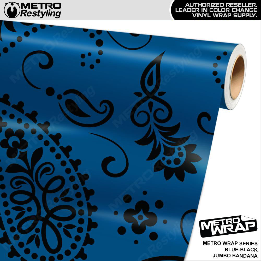 Metro Wrap Jumbo Bandana Blue Black Vinyl Film