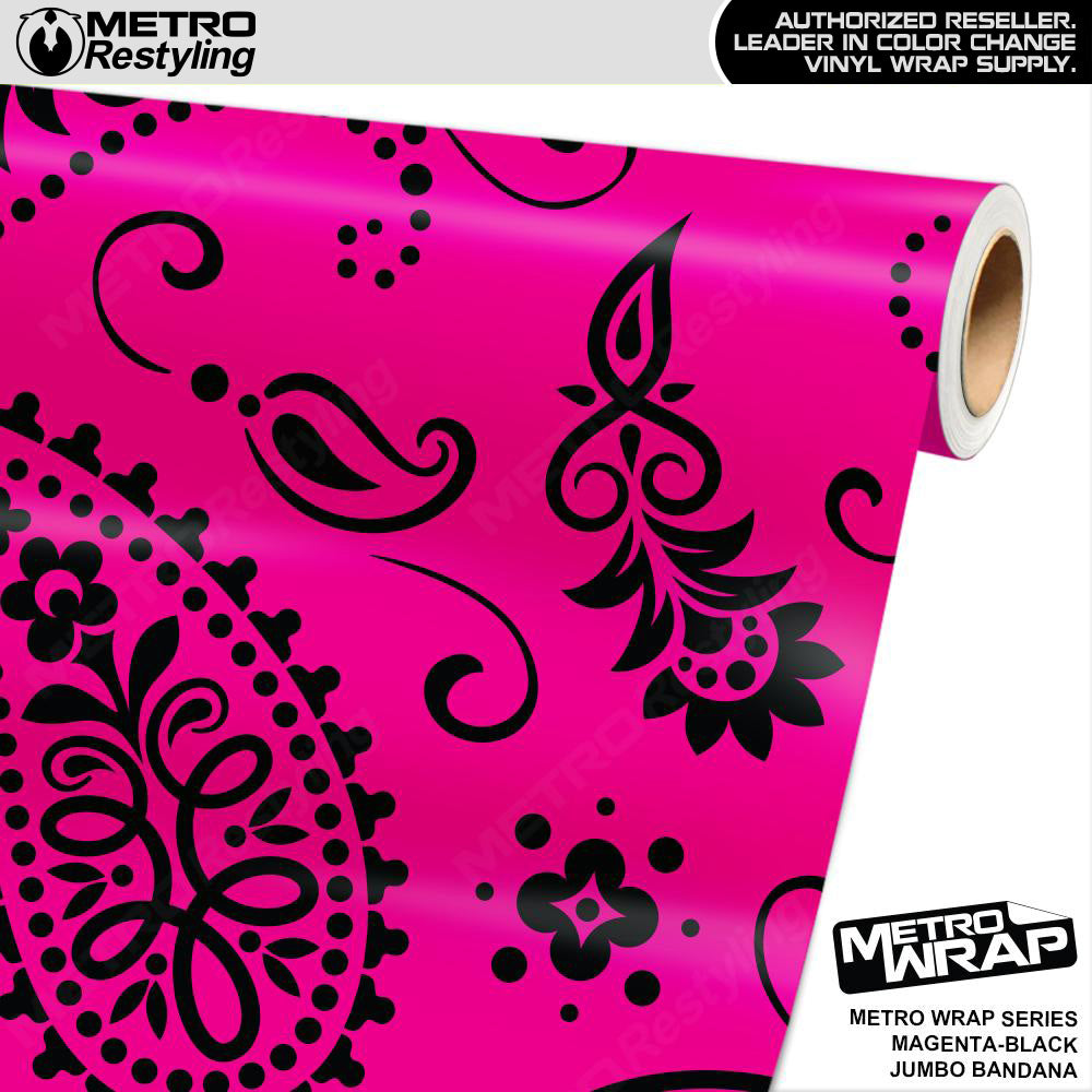 Metro Wrap Jumbo Bandana Magenta Black Vinyl Film