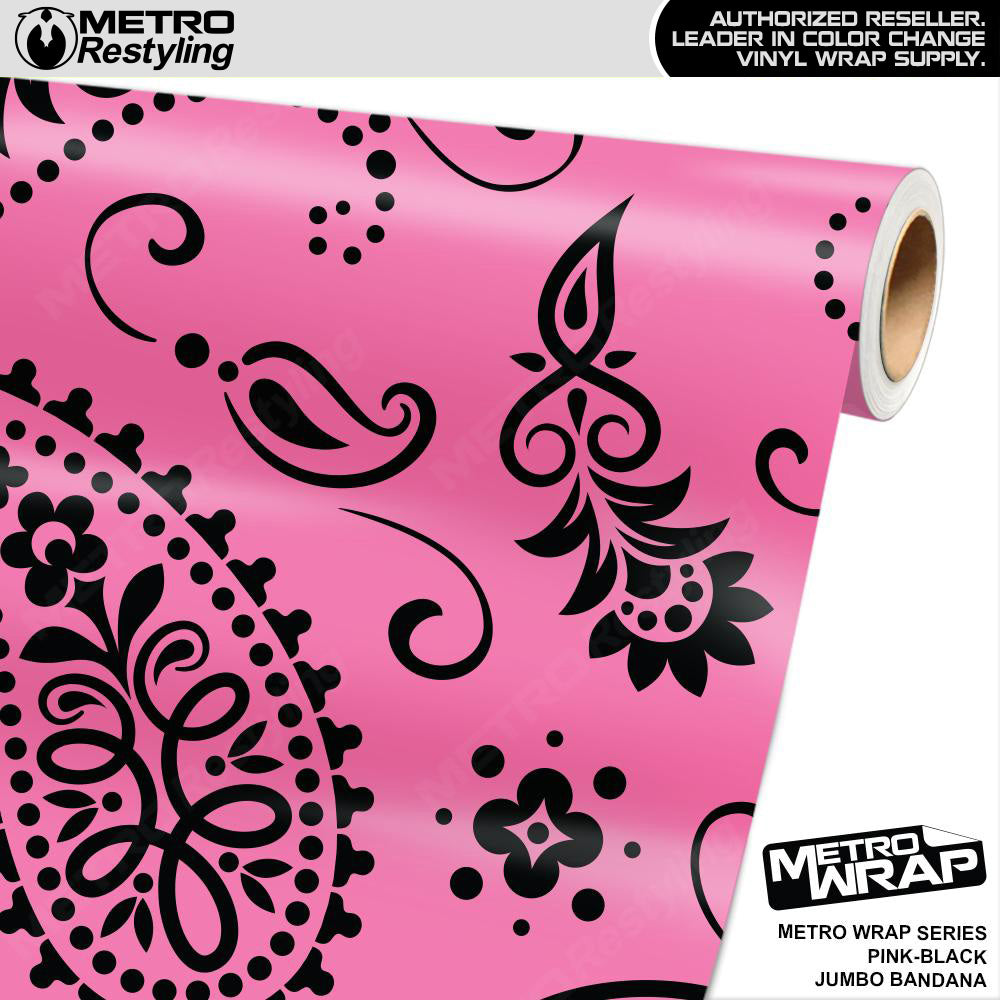 Metro Wrap Jumbo Bandana Pink Black Vinyl Film
