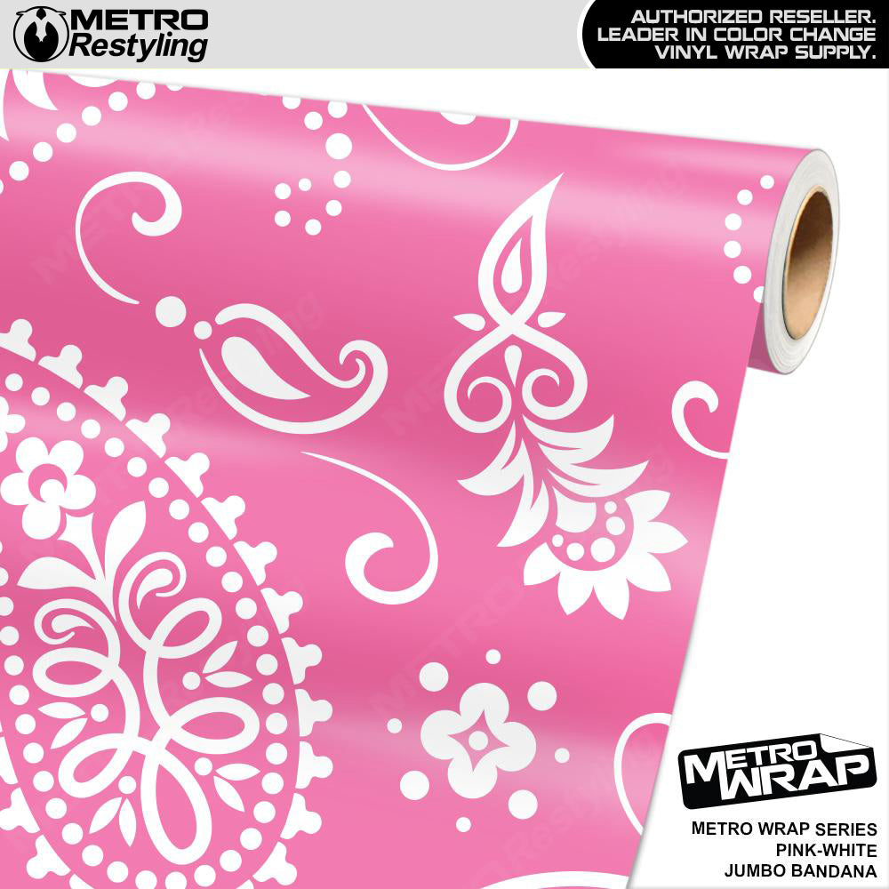 Metro Wrap Jumbo Bandana Pink White Vinyl Film