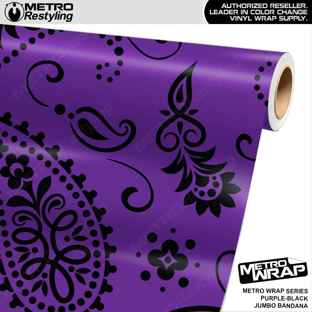 Metro Wrap Jumbo Bandana Purple Black Vinyl Film
