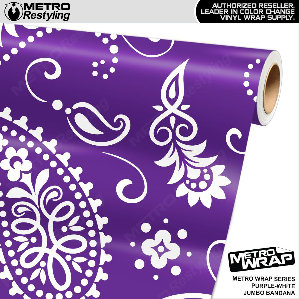 Metro Wrap Jumbo Bandana Purple White Vinyl Film