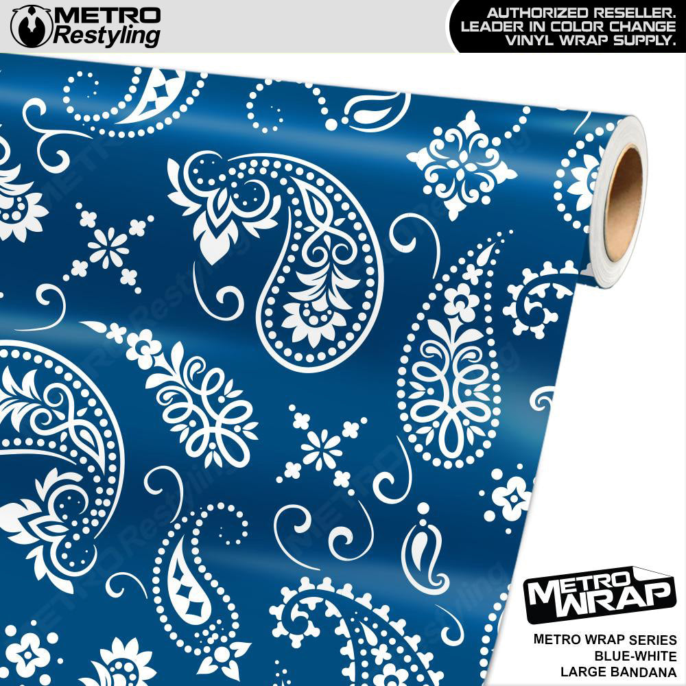 Metro Wrap Large Bandana Blue White Vinyl Film