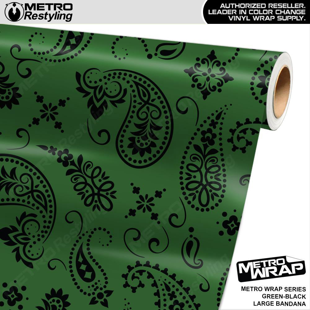 Metro Wrap Large Bandana Green Black Vinyl Film