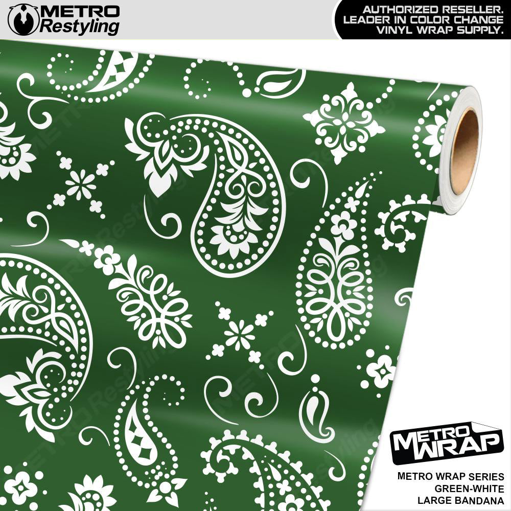 Metro Wrap Large Bandana Green White Vinyl Film