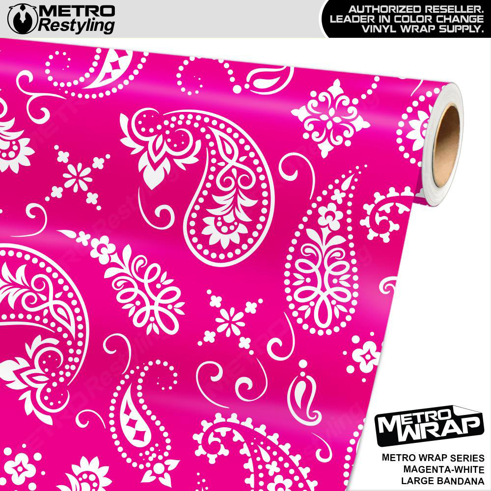 Metro Wrap Large Bandana Magenta White Vinyl Film