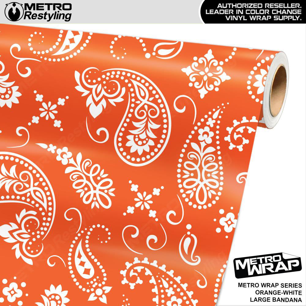 Metro Wrap Large Bandana Orange White Vinyl Film