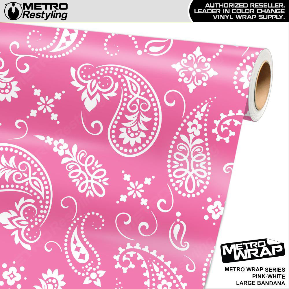 Metro Wrap Large Bandana Pink White Vinyl Film