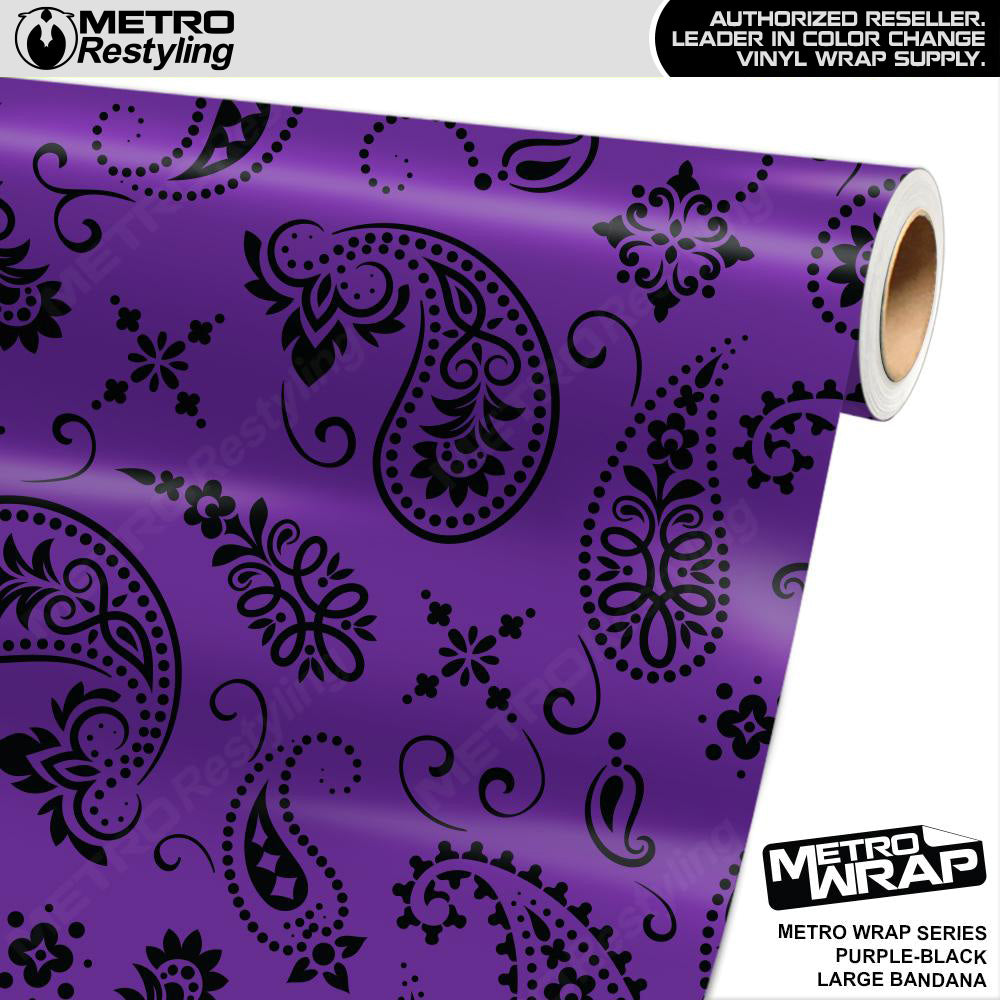 Metro Wrap Large Bandana Purple Black Vinyl Film