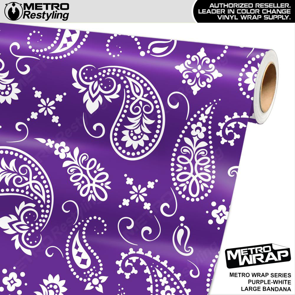 Metro Wrap Large Bandana Purple White Vinyl Film