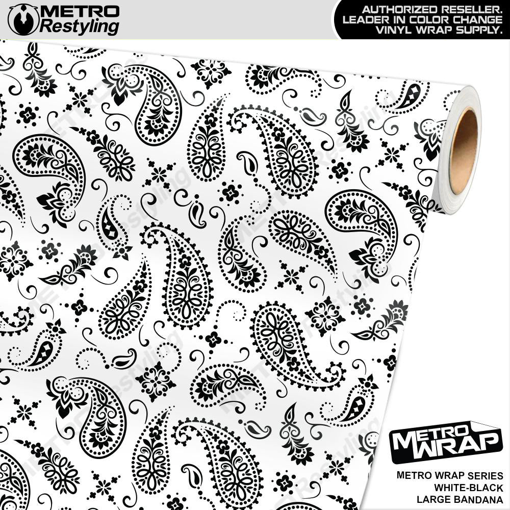 Metro Wrap Large Bandana White Black Vinyl Film