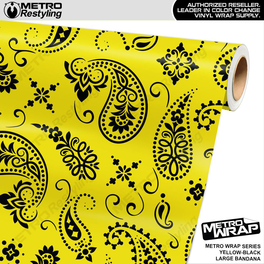Metro Wrap Large Bandana Yellow Black Vinyl Film
