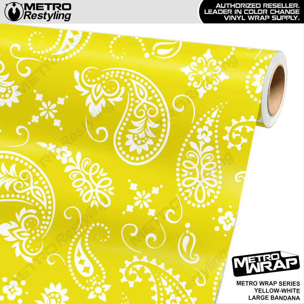 Metro Wrap Large Bandana Yellow White Vinyl Film
