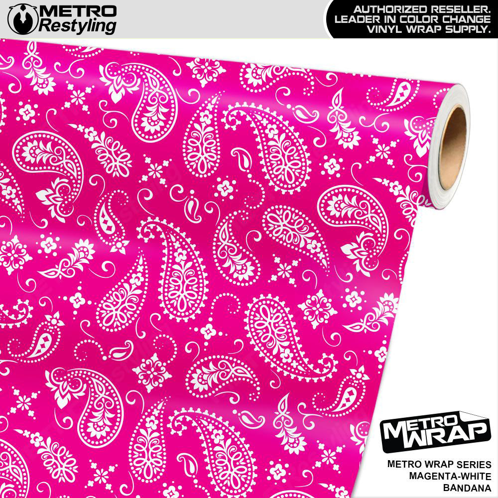 Metro Wrap Bandana Magenta White Vinyl Film