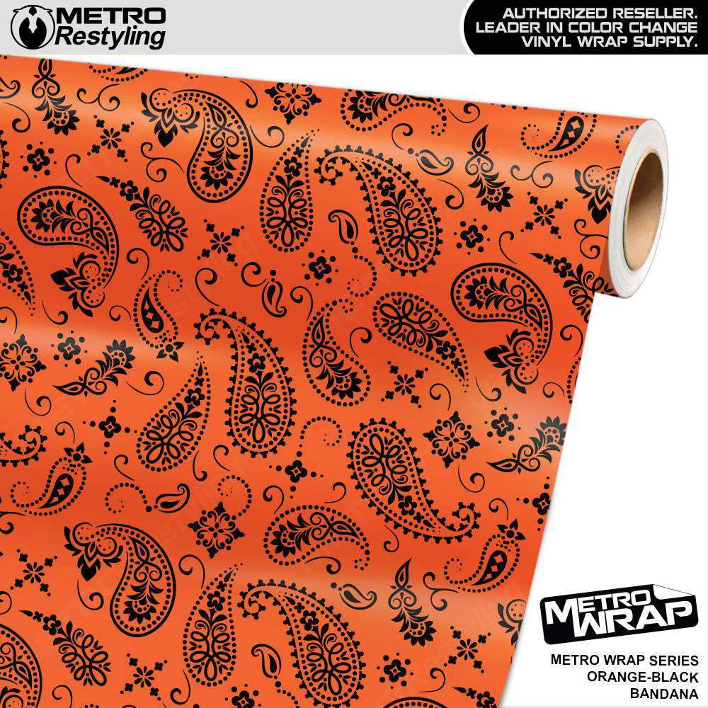 Metro Wrap Bandana Orange Black Vinyl Film