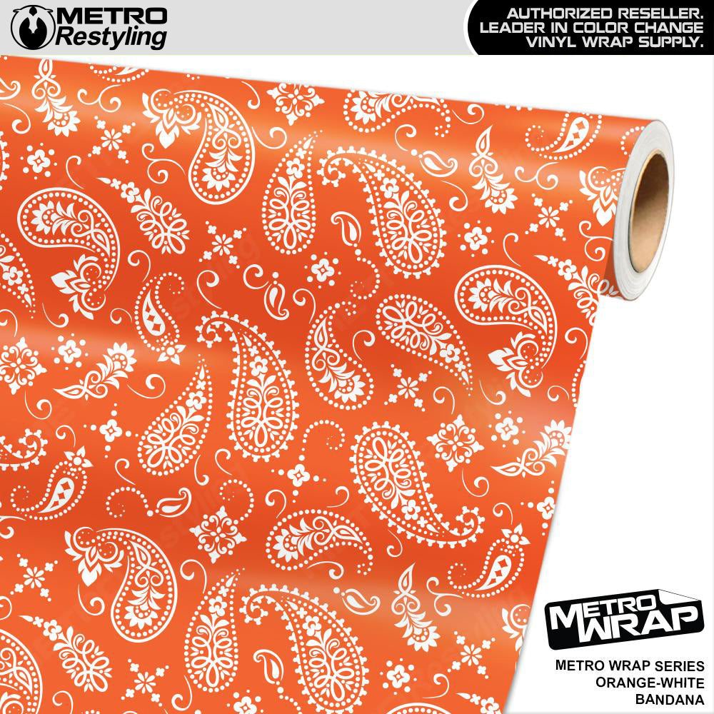 Metro Wrap Bandana Orange White Vinyl Film