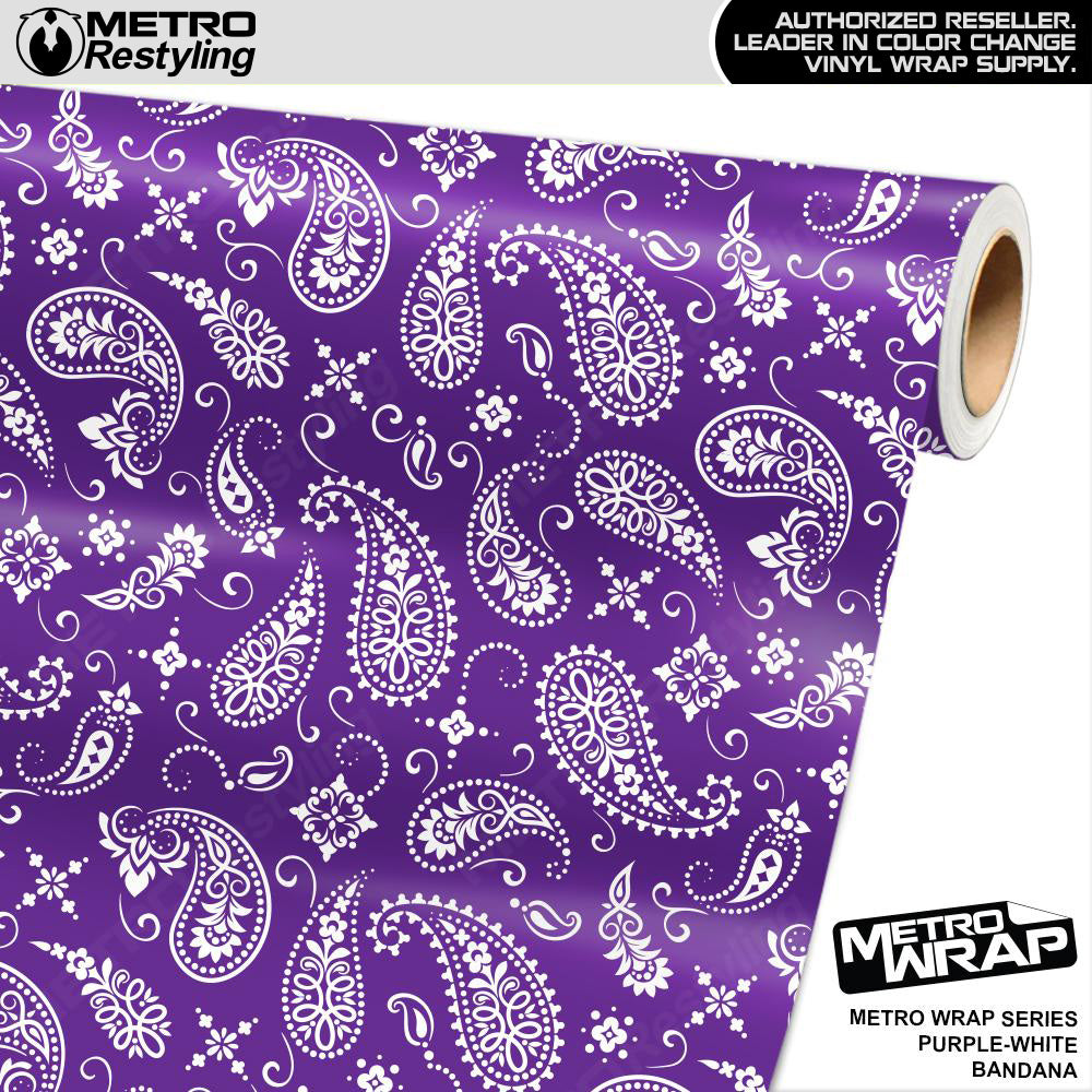 Metro Wrap Bandana Purple White Vinyl Film