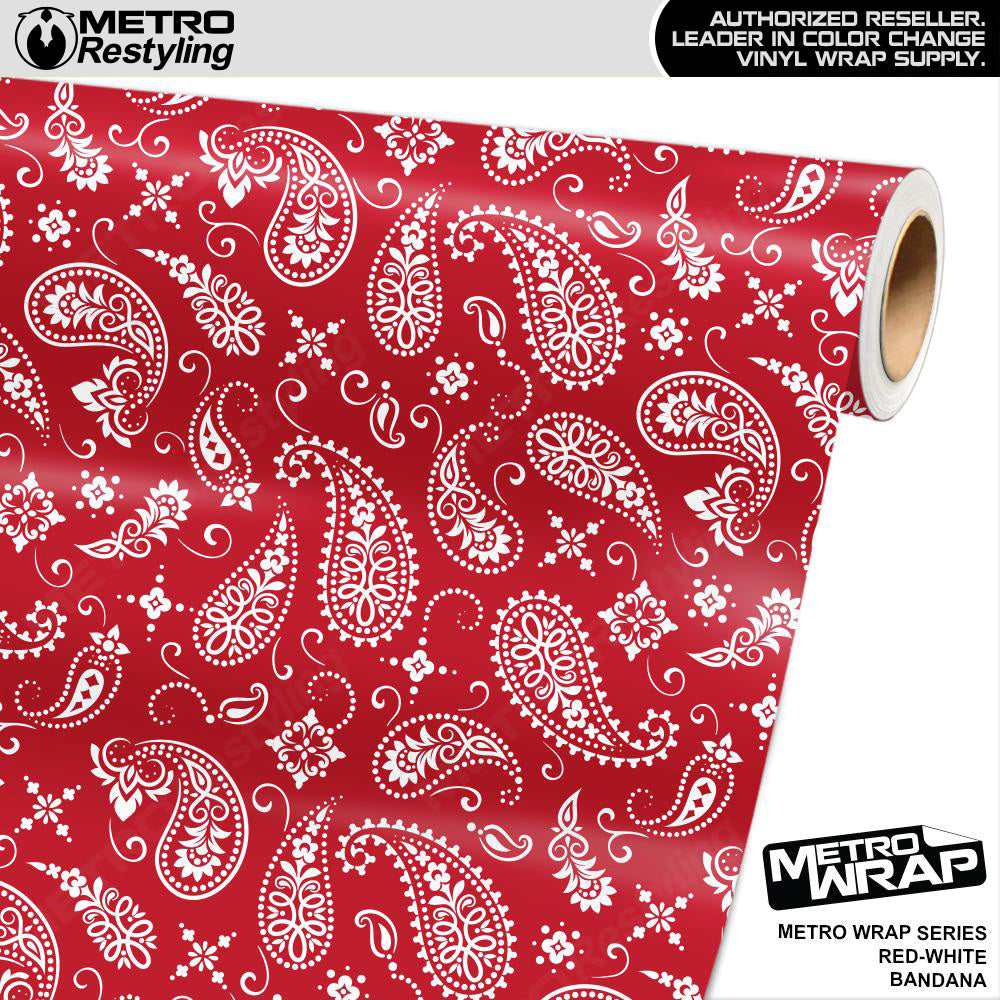 Metro Wrap Bandana Red White Vinyl Film