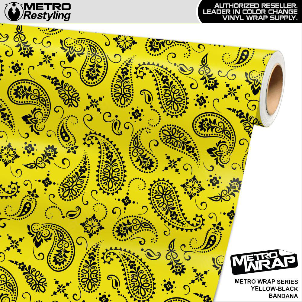 Metro Wrap Bandana Yellow Black Vinyl Film