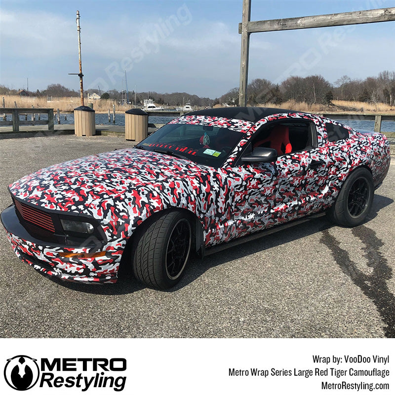 Large Classic Red Tiger Camouflage Mustang