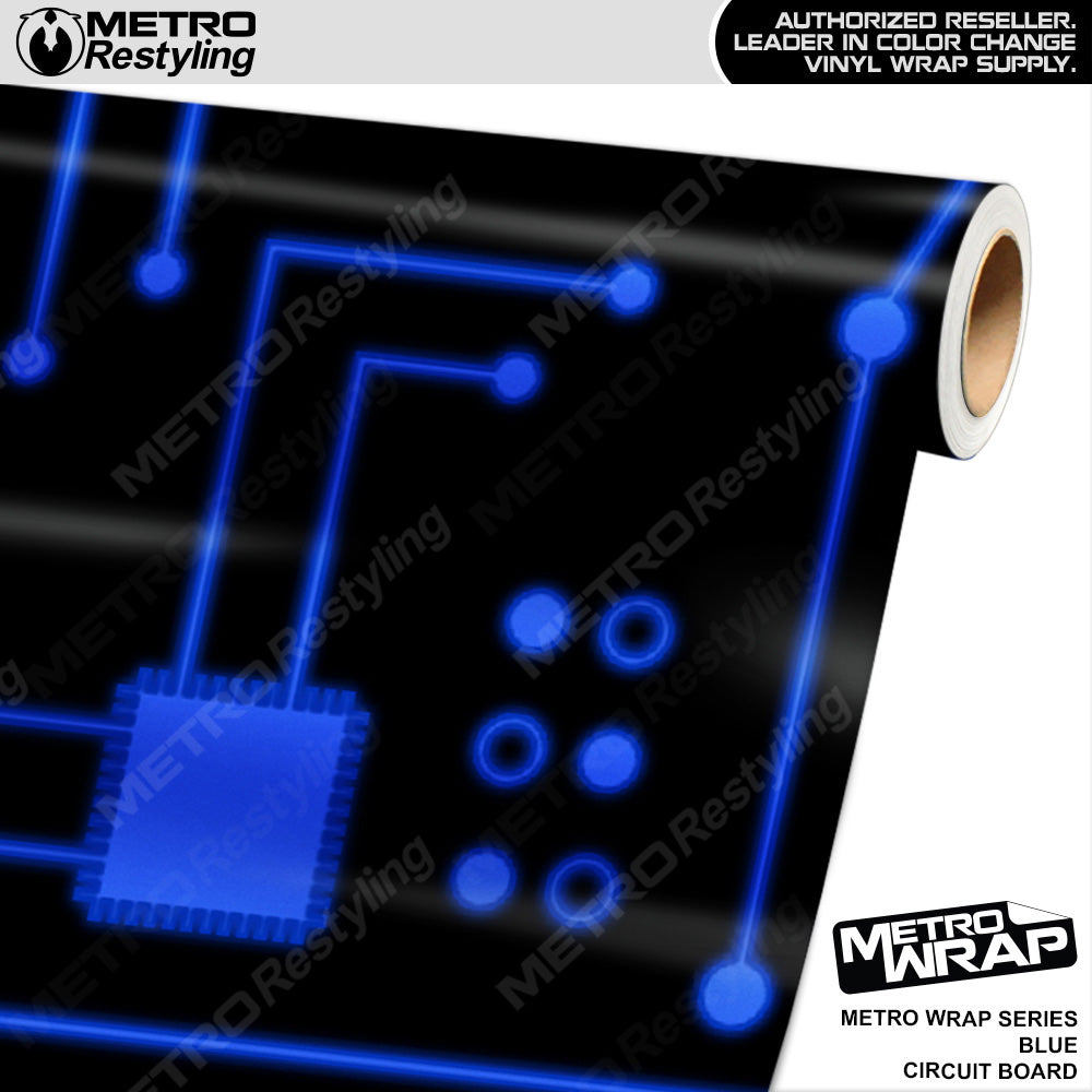 Metro Wrap Circuit Board Blue Vinyl Film