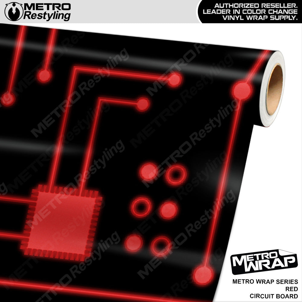Metro Wrap Circuit Board Red Vinyl Film