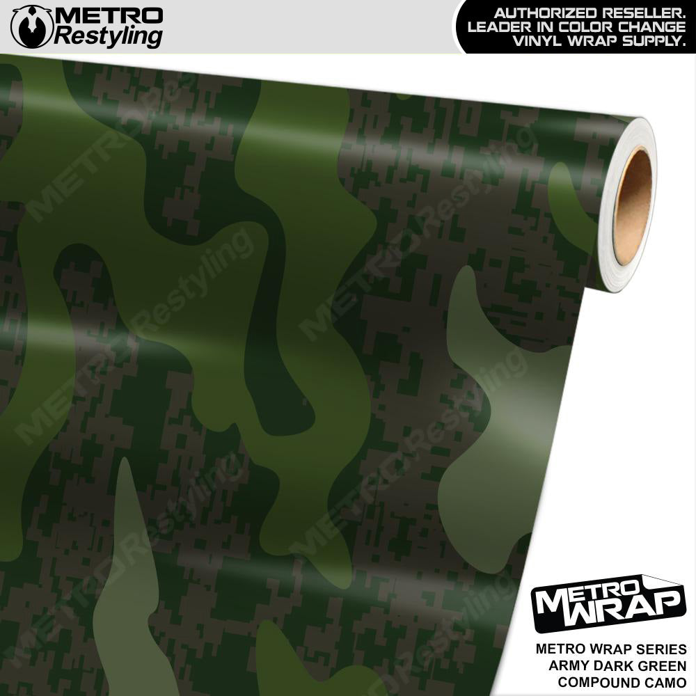 Metro Wrap Compound Army Dark Green Camouflage Vinyl Film
