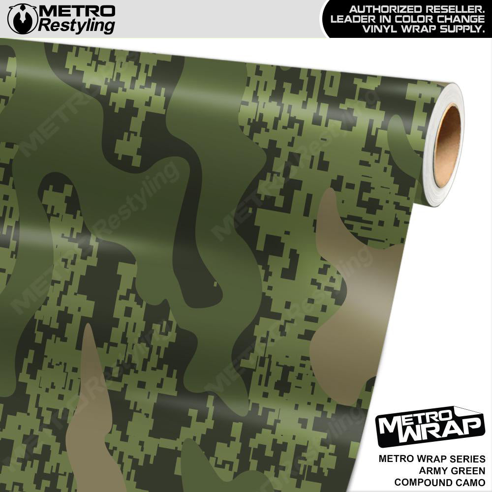Metro Wrap Compound Army Green Camouflage Vinyl Film