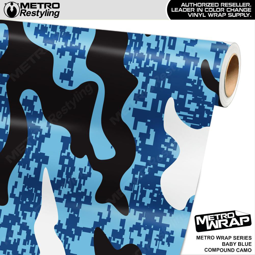 Metro Wrap Compound Baby Blue Camouflage Vinyl Film
