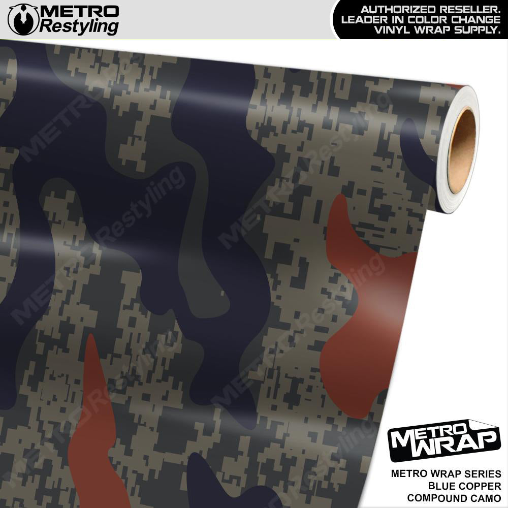 Metro Wrap Compound Blue Copper Camouflage Vinyl Film