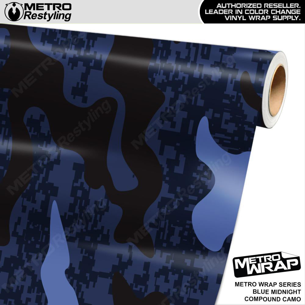 Metro Wrap Compound Blue Midnight Camouflage Vinyl Film