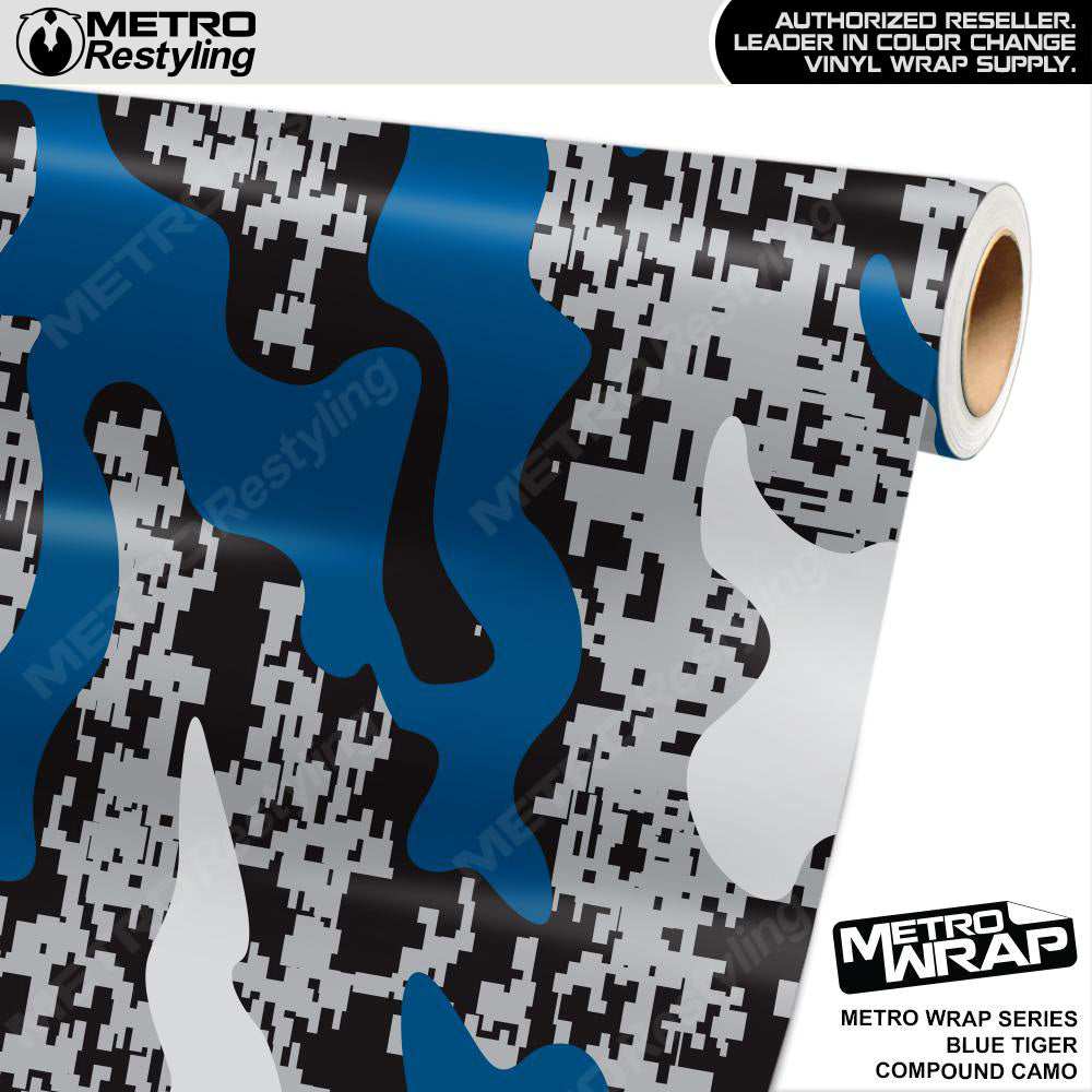 Metro Wrap Compound Blue Tiger Camouflage Vinyl Film