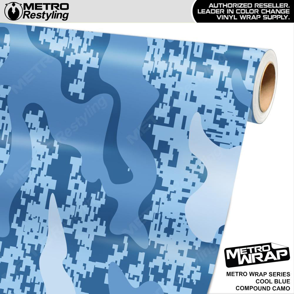 Metro Wrap Compound Cool Blue Camouflage Vinyl Film