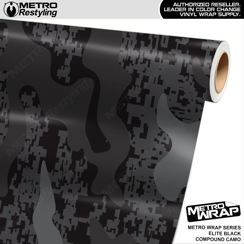 Metro Wrap Compound Elite Black Camouflage Vinyl Film