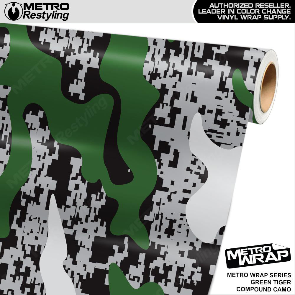 Metro Wrap Compound Green Tiger Camouflage Vinyl Film