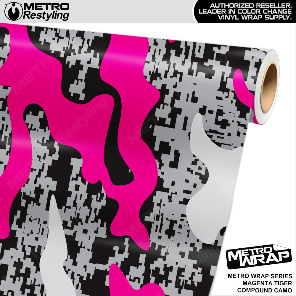 Metro Wrap Compound Magenta Tiger Camouflage Vinyl Film